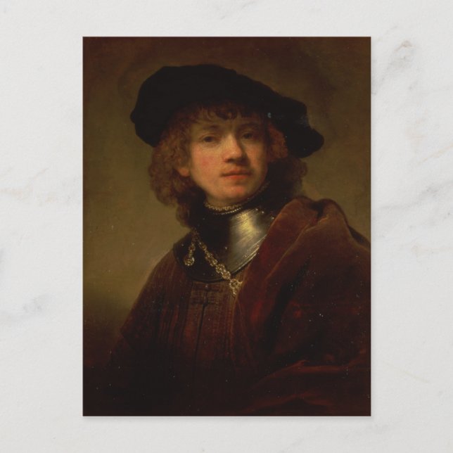 Tronie' of a Young Man with Gorget and Beret Postcard (Front)