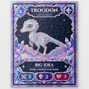 Troodon Dinosaur, Rainbow Foil Art Jigsaw Puzzle