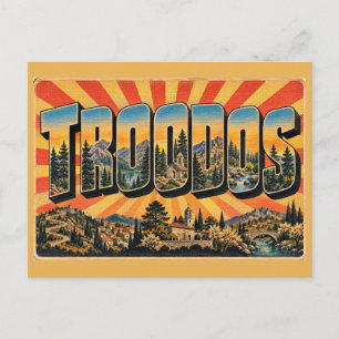 Troodos Painted Churches Pine Forest Art Postcard