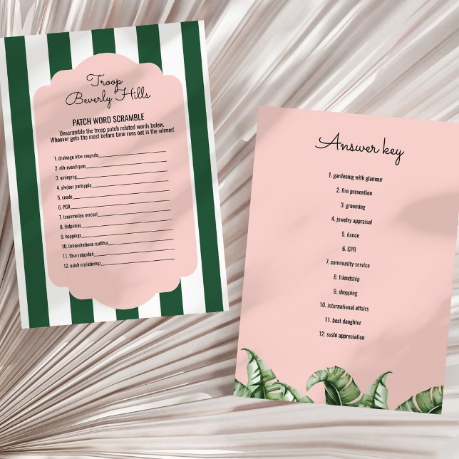 Troop Beverly Hills Word Scramble Shower Game (Creator Uploaded)