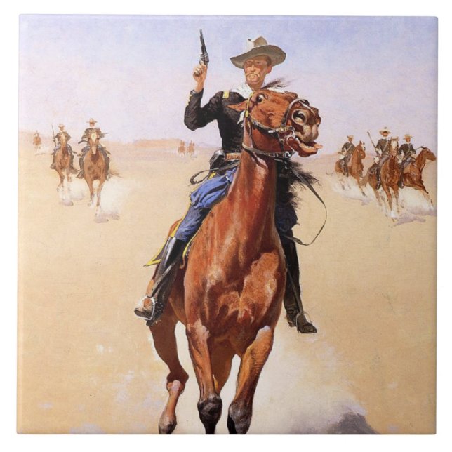 Trooper of the Plains (Cowboy Horse Rider) Tile (Front)