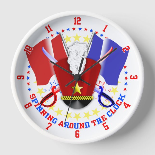 Troopers Red White and Blue Colour Guard Clock (Front)