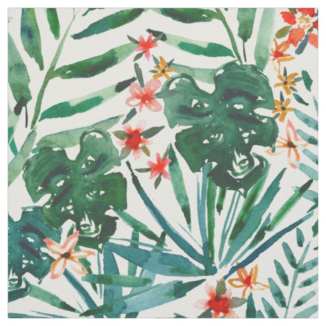 TROP DON'T STOP Tropical Palms and Monsteras Fabric (Swatch)
