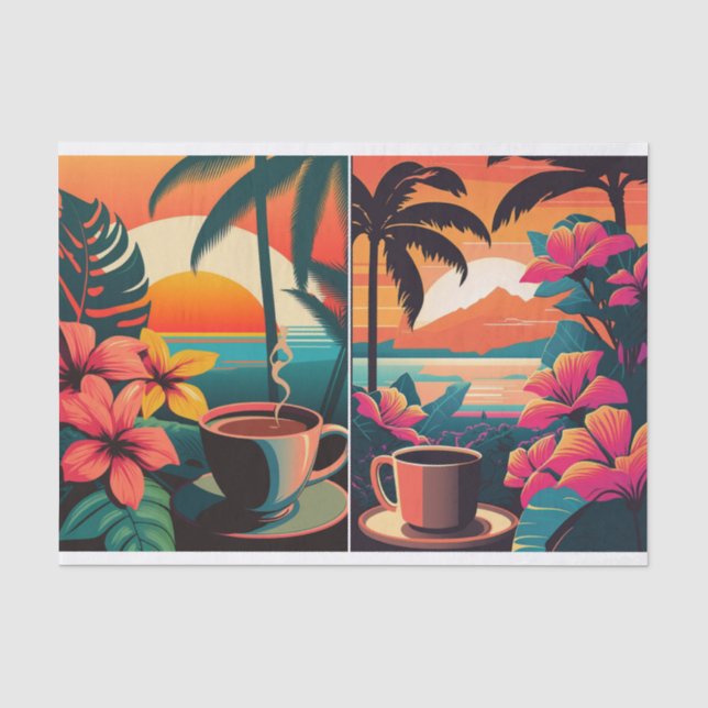 Tropcial Java in Paradise, Morning Coffee  Tissue Paper (Front)