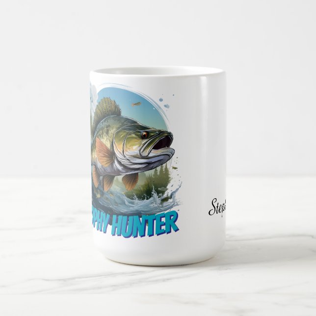 Trophy Bass Hunter Customisable  Coffee Mug (Center)