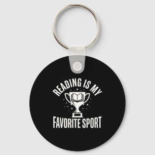 Trophy books cute men women kids reading  key ring