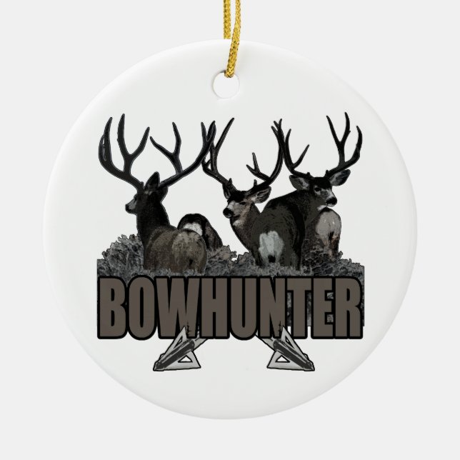 Trophy Bucks Bowhunter Ceramic Tree Decoration (Front)