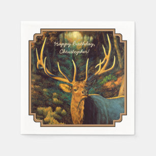 Trophy Bull Elk in Autumn Napkin