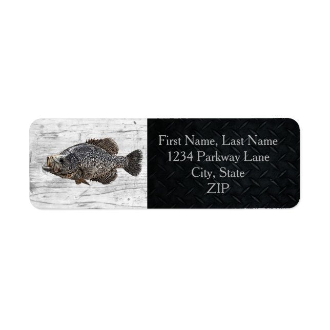 Trophy Crappie Fishing Return Address Labels (Front)