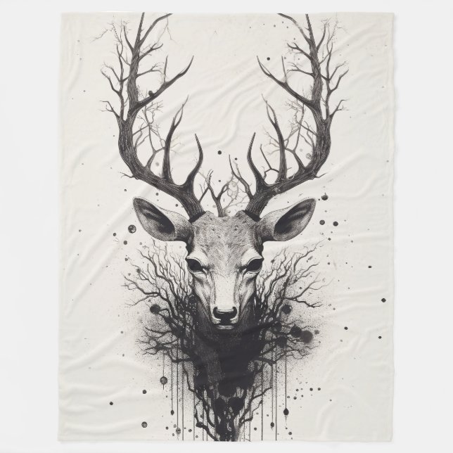 "Trophy Deer" Fleece Blanket (Front)