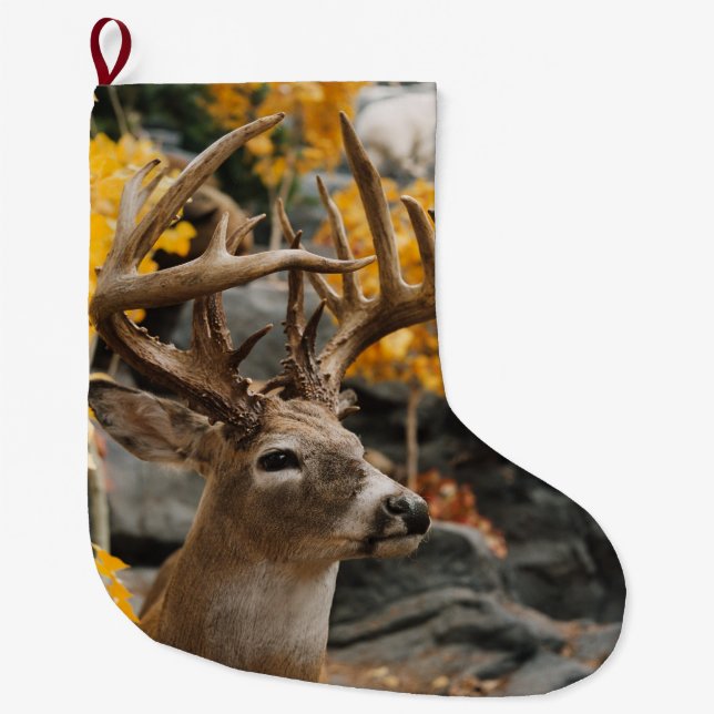 Trophy Deer Large Christmas Stocking (Front)