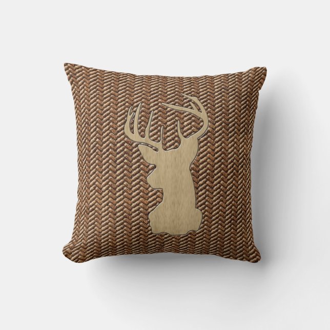 Trophy Deer with Antlers Cushion (Front)