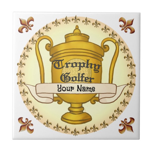 Trophy Golfer  golf Tile (Front)