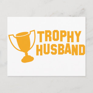 trophy husband postcard