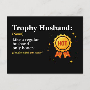 Trophy Husband World's Greatest Husband 1st Place Postcard