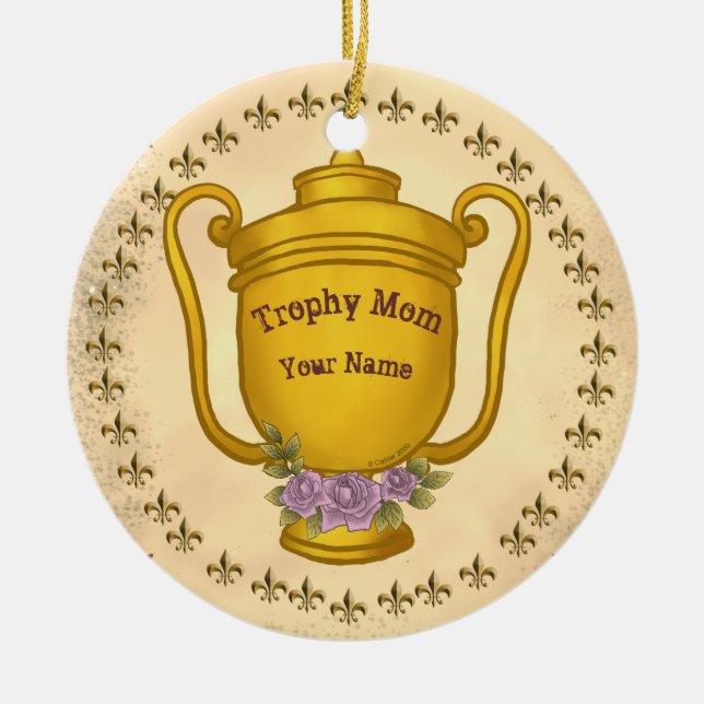 Trophy Mum   Ceramic Tree Decoration (Front)