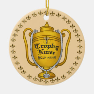 Trophy nurse ceramic tree decoration