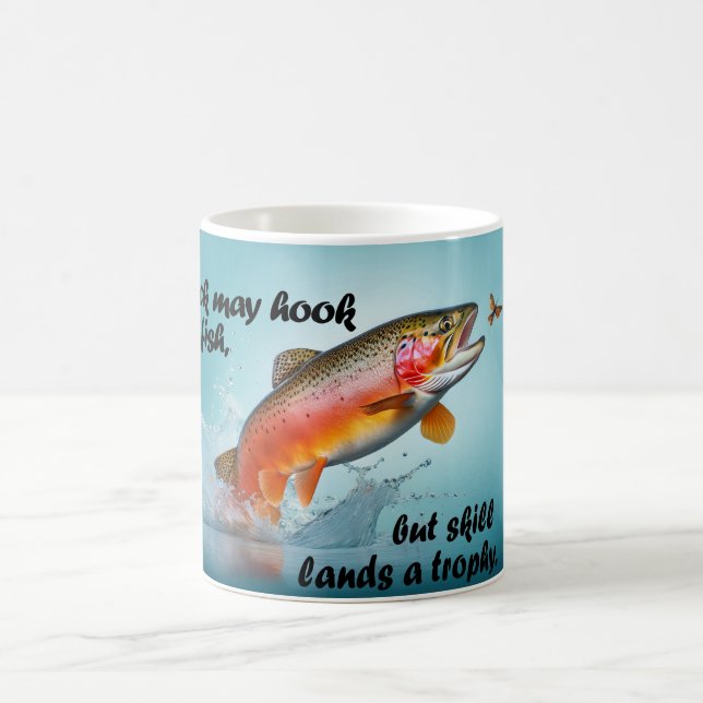 Trophy Rainbow Trout Leaping From Water Coffee Mug (Center)
