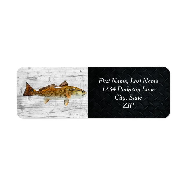 Trophy Redfish Angler Saltwater Fishing Address (Front)