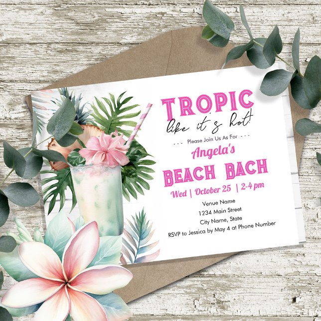 Tropic Beach Bachelorette Party Invitation (Creator Uploaded)