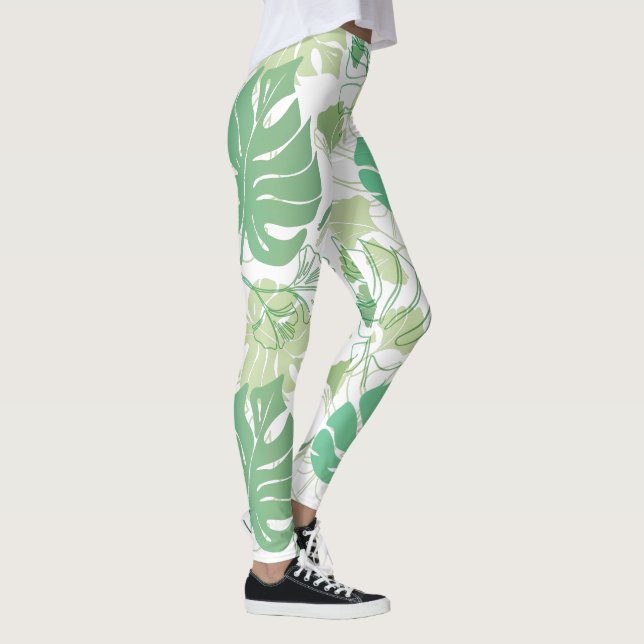 Tropic green print on leggings (Right)