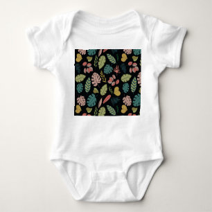 Tropic Leaves: Summer Vintage Floral Baby Bodysuit