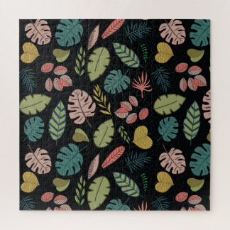 Tropic Leaves: Summer Vintage Floral Jigsaw Puzzle