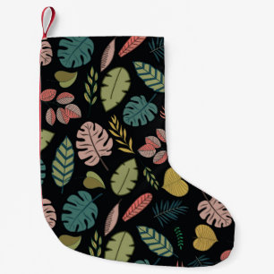 Tropic Leaves: Summer Vintage Floral Small Christmas Stocking