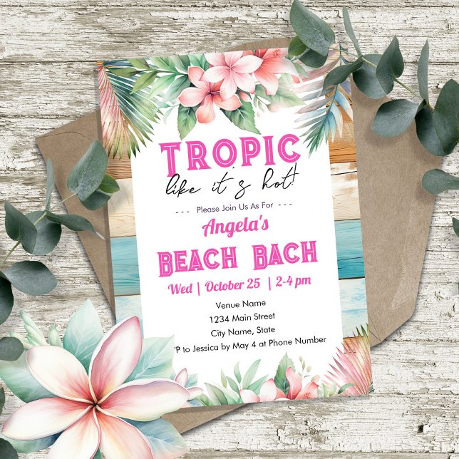 Tropic Like It's Hot Bachelorette Party Invitation (Creator Uploaded)