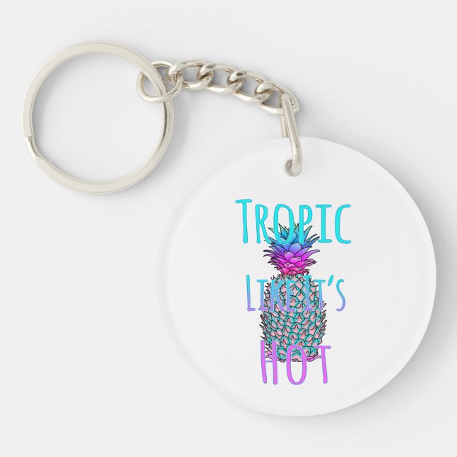 Tropic Like Its Hot Coastal Pineapple Key Ring (Front)