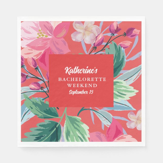 Tropic like its hot orange Bachelorette party Napkin (Front)