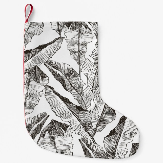 Tropic plants floral seamless jungle pattern. Prin Small Christmas Stocking (Front)