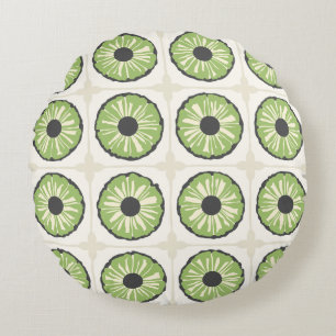 Tropic Slice Leafy Green Round Cushion
