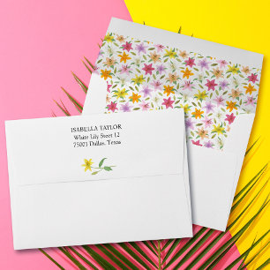 Tropica Floral White Wedding Invitation  Envelope