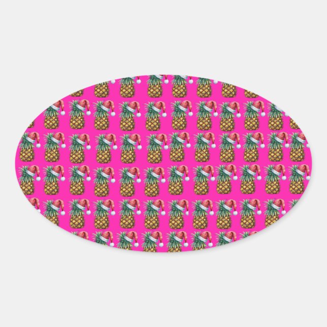 Tropica - Pink  Oval Sticker (Front)