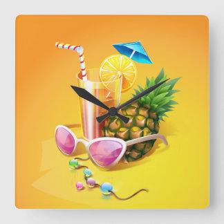 Tropical 1 Numeral Options Wall Clocks
