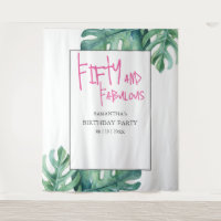Tropical 50th Birthday Party Background
