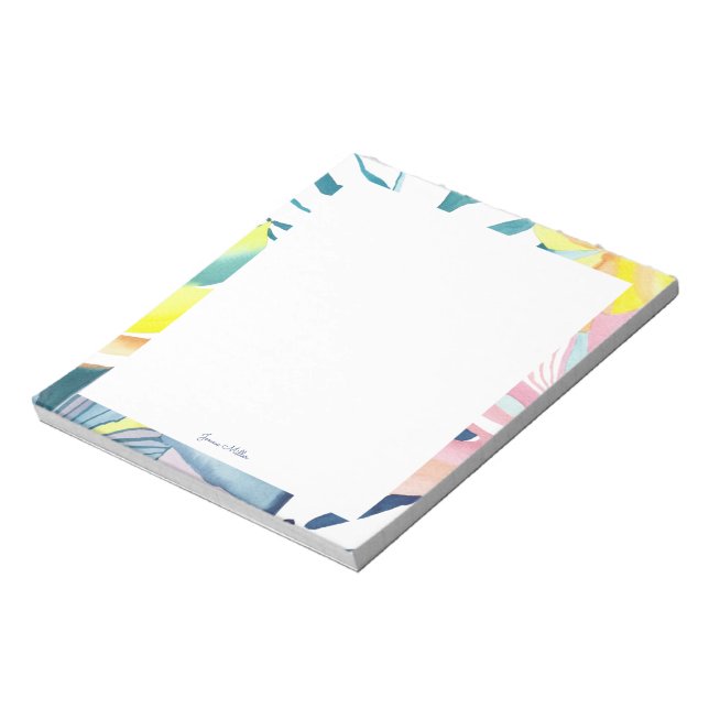 Tropical Abstract Art Personalised Stationery Notepad (Rotated)