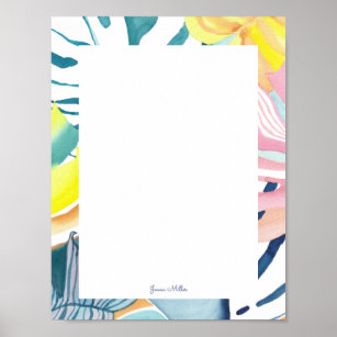Tropical Abstract Art Personalized Poster Sign