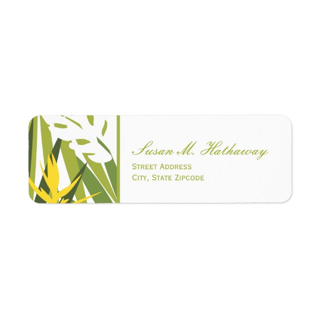 Tropical Address Label - Green and Yellow (Front)