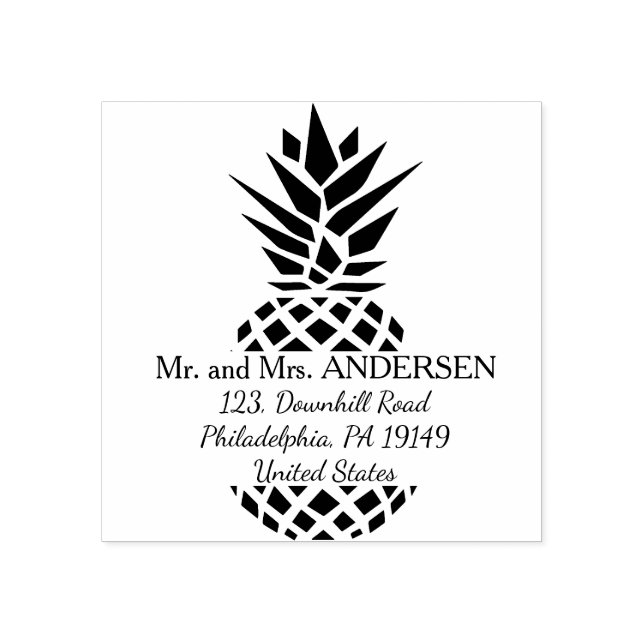 Tropical address stamp | pineapple stamp (Imprint)