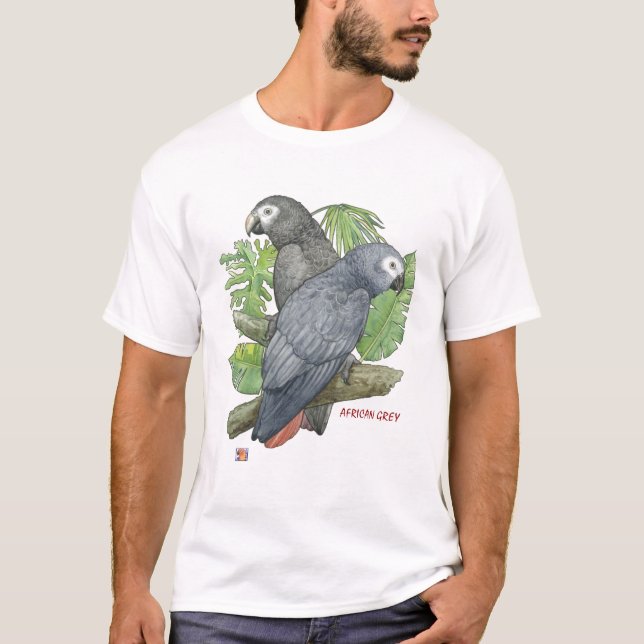 Tropical African Greys T-Shirt (Front)