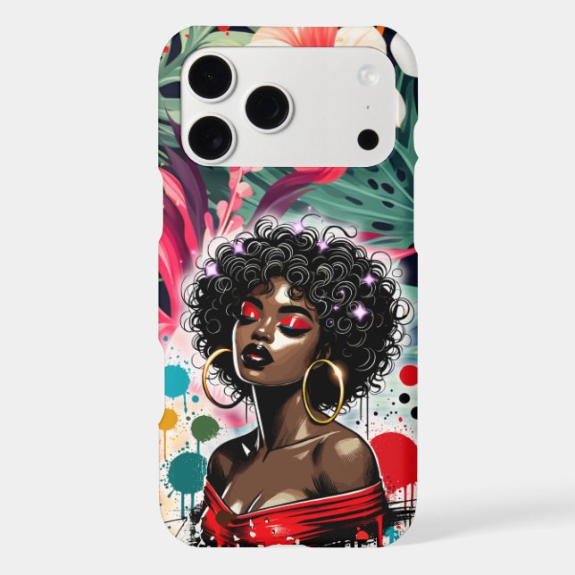 Tropical Afro Beauty Floral Phone Case (Back)