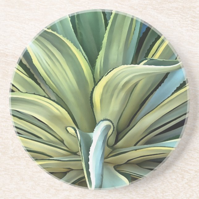 Tropical Agave Realism Art Coaster (Front)