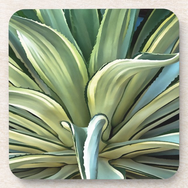 Tropical Agave Realism Art Coaster (Front)