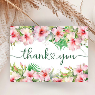 Tropical Aloha Baby Shower Flat Thank You Card