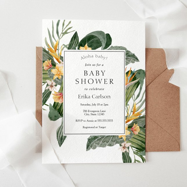 Tropical Aloha Baby Shower Invitation (Creator Uploaded)