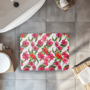 Tropical Aloha Collection Lush Vibrant Floral  Bath Mat