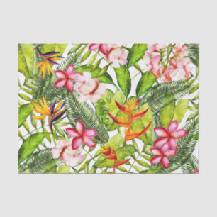 Tropical Aloha  Exotic Jungle Flowers Tissue Paper