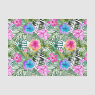 Tropical Aloha  Exotic Jungle Flowers Tissue Paper